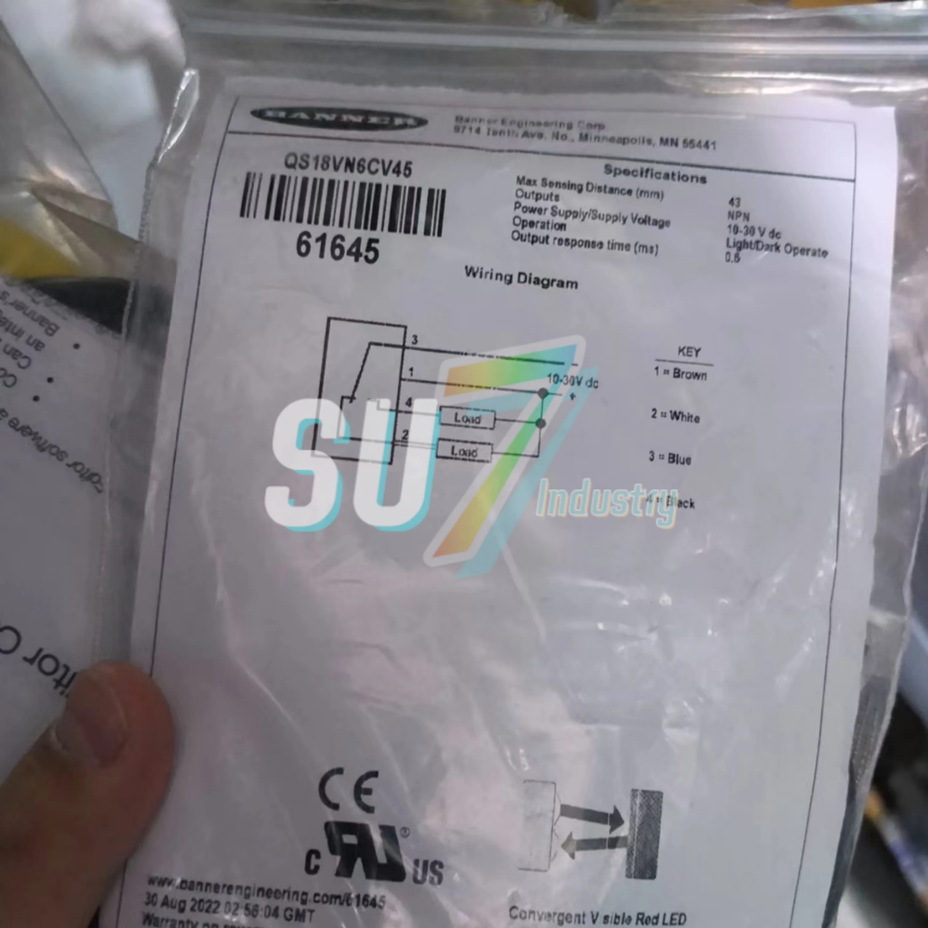 โฟโตอิเล็กทริคเซนเซอร์ใหม่เดิมQS18VN6CV45 QS18VN6FF100