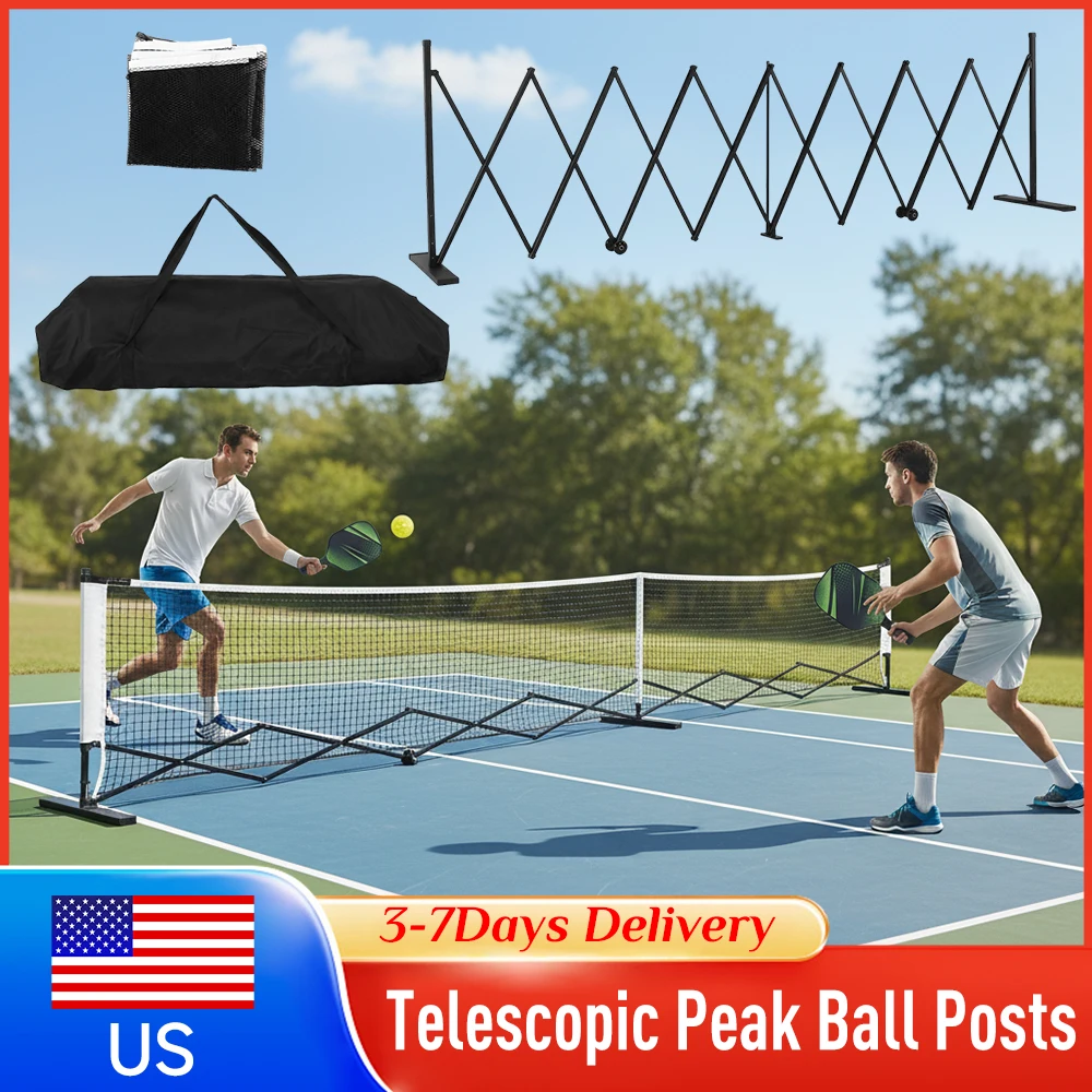 

22ft Telescopic Pickleball Net Frame Portable Movable Net with Wheels Aluminum Alloy for Backyard Garage Court Accessories New ﻿