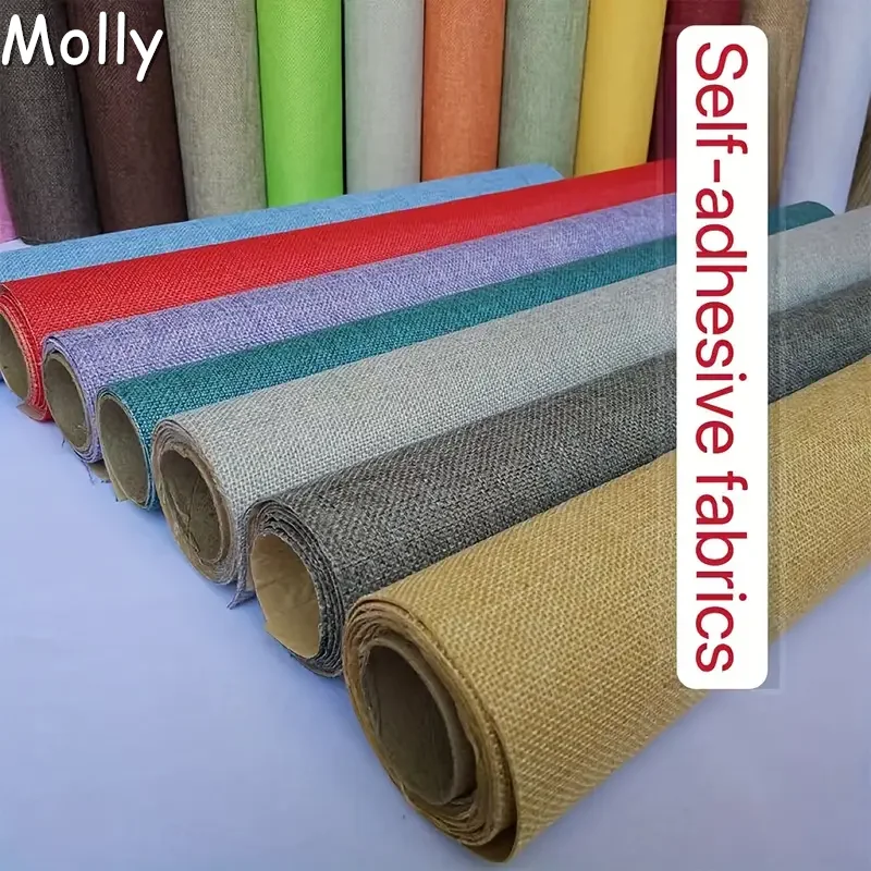 Self-Adhesive Linen Fabric Durable Fabric Repair Patch for Furniture Sofa Car Seat Office Chair Box Handicraft Indoor Decoration