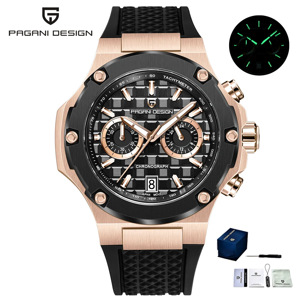 Pagani Design 2026 New Quartz Men's Watch 44mm Sapphire Luxury Crystal Luminous PD-YS032