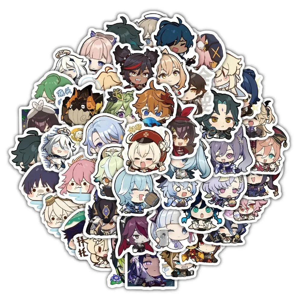 60 قطعة من ملصقات Genshin Impact Emoji - شارات تعبير الرسوم المتحركة اللطيفة للاستخدام بنفسك والديكور (متجر عوالم الرسوم المتحركة)