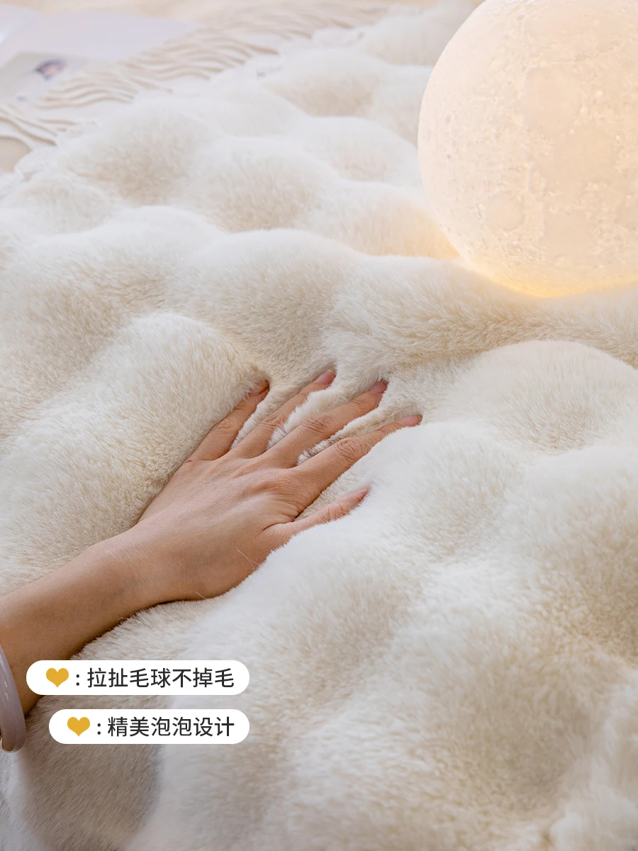 토끼 플러시 소파 쿠션 겨울 두꺼운 좌석 미끄럼 방지 커버 천 수건 가을과