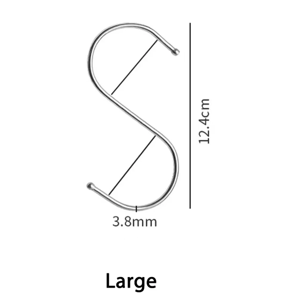 10/20/30 buah kait besi tahan karat Diameter kawat s-hook 2.8mm kait spesifik dapur kamar mandi kait padat tahan lama non-magnetik bebas karat