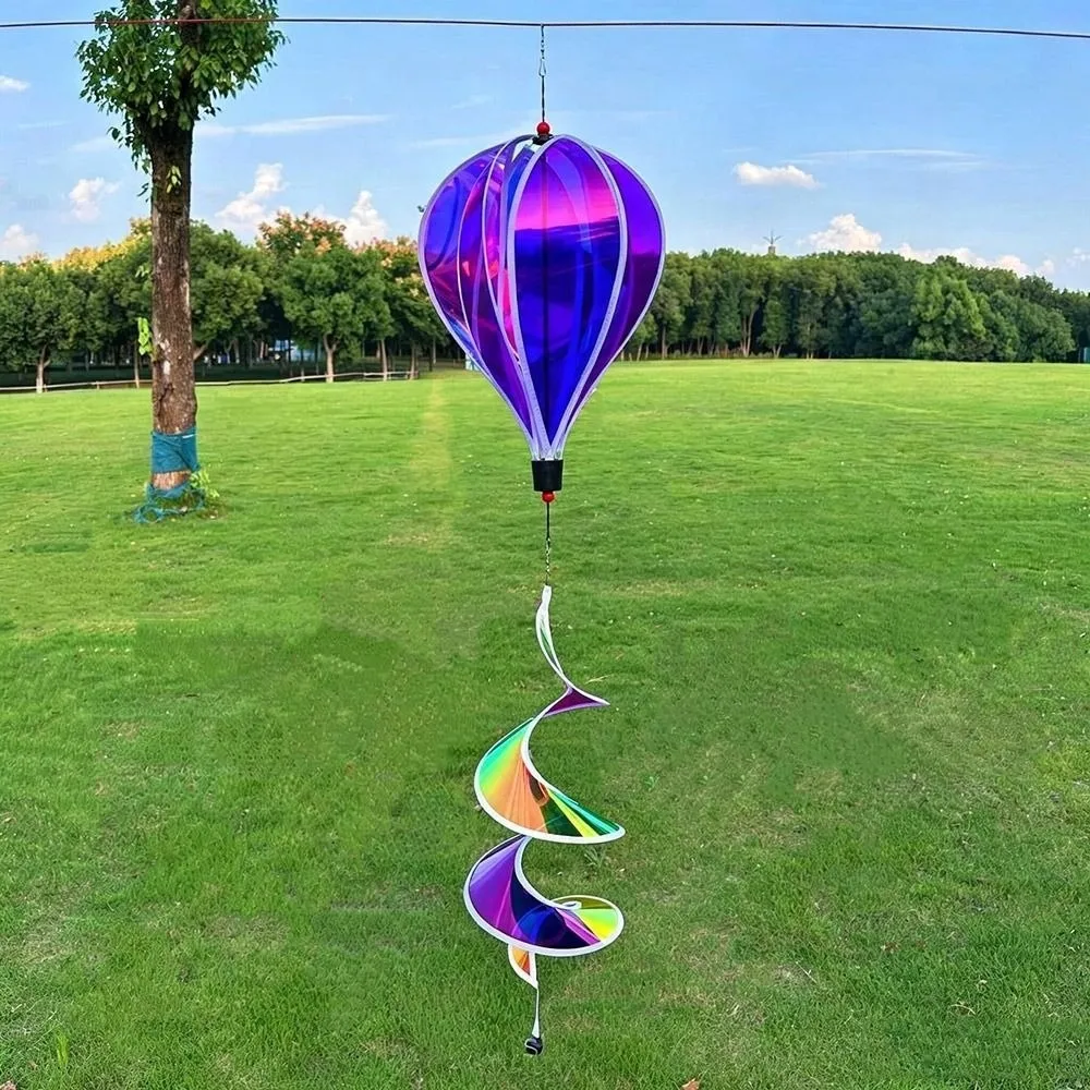 New Plastic Hot Air Balloon Spinner Rainbow Colors Multistyles Color-changing Film Wind Spinners Rotating Windmill