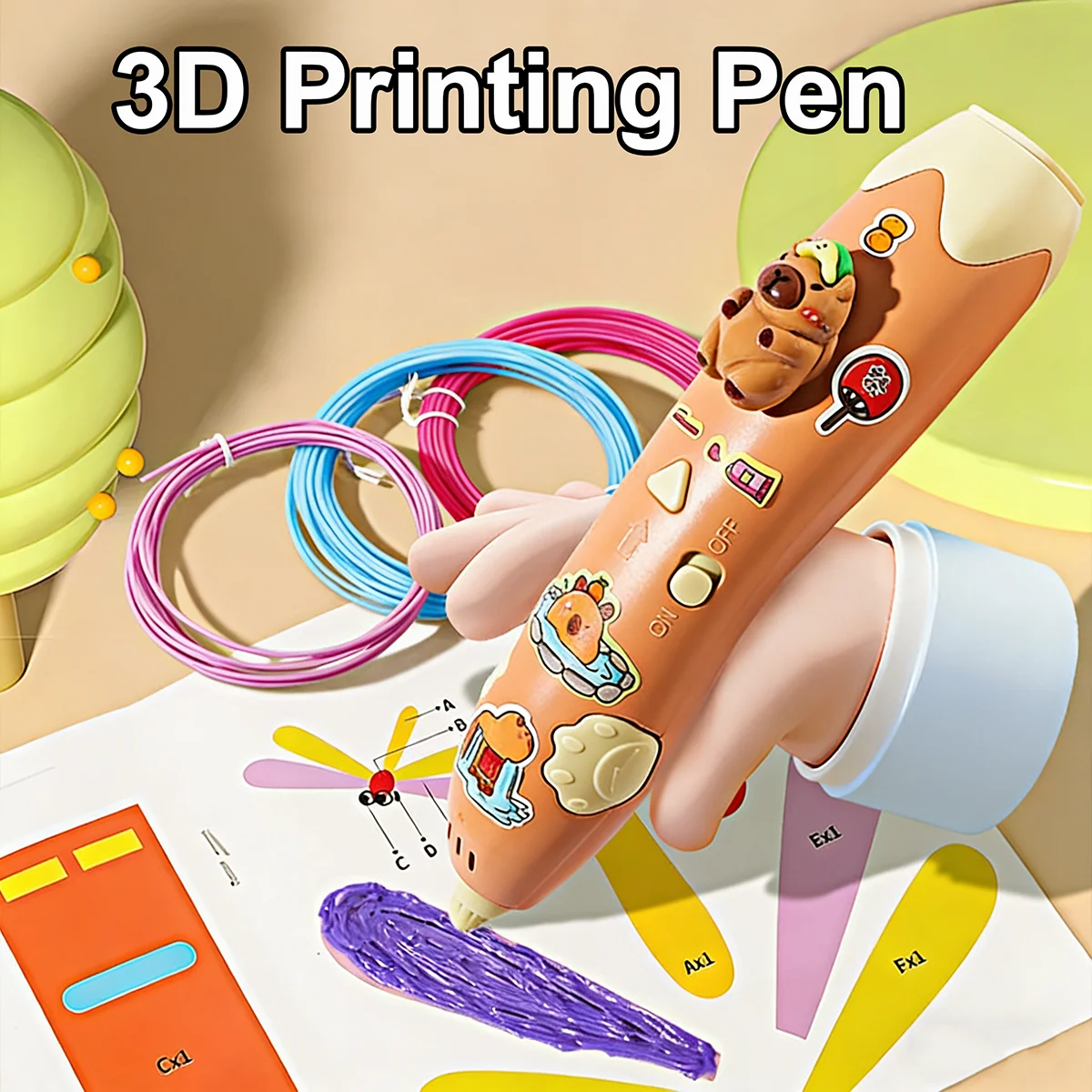 

Мультяшная ручка для 3D печати, сделай сам, стереоскопическая ручка для рисования, низкотемпературная интеллектуальная беспроводная креативная ручка для граффити