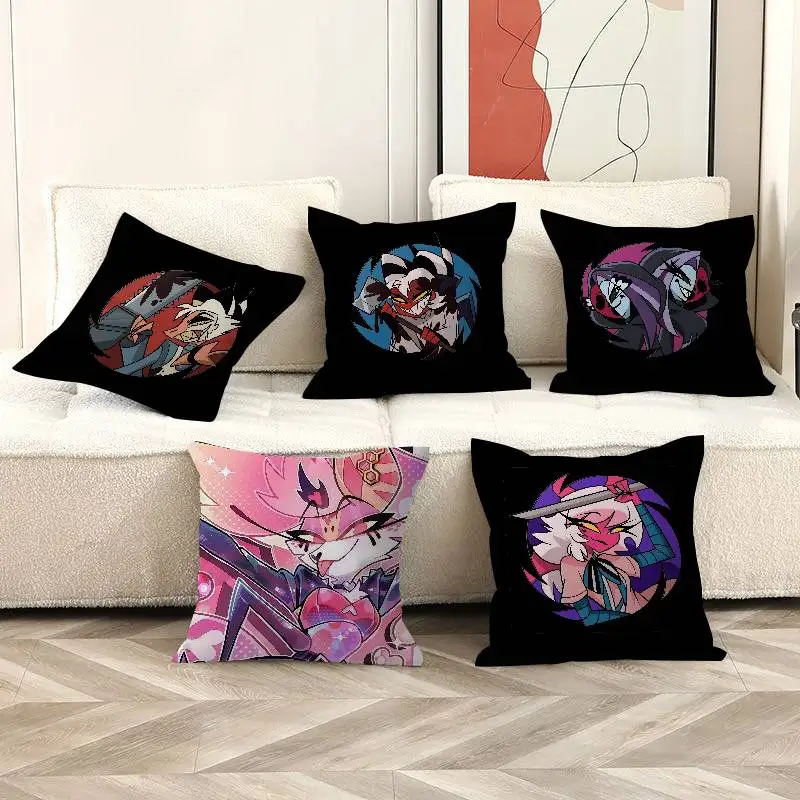 H-Helluva Boss Dark Cartoon Pillow Gift Home Office Decoration Pillow Bedroom Sofa Car Cushion CoverPillow Case