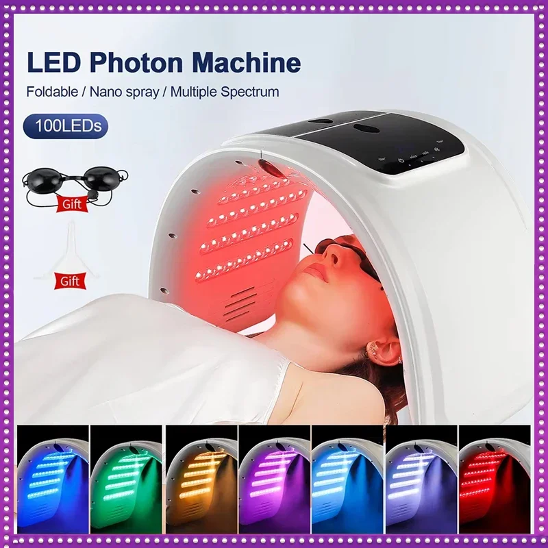 7 ألوان LED آلة الفوتون مع نانو رذاذ الجلد ترطيب الوجه والجسم قناع صالون سبا المنزل استخدام الجلد تجديد حب الشباب العناية بالبشرة #1