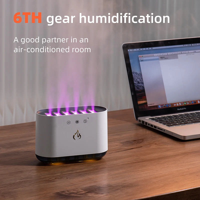 2023New Flame Air Humidifier USB Aroma Diffuser Room Fragrance Mist Maker Essential Oil Difusors For Home Living Room Office