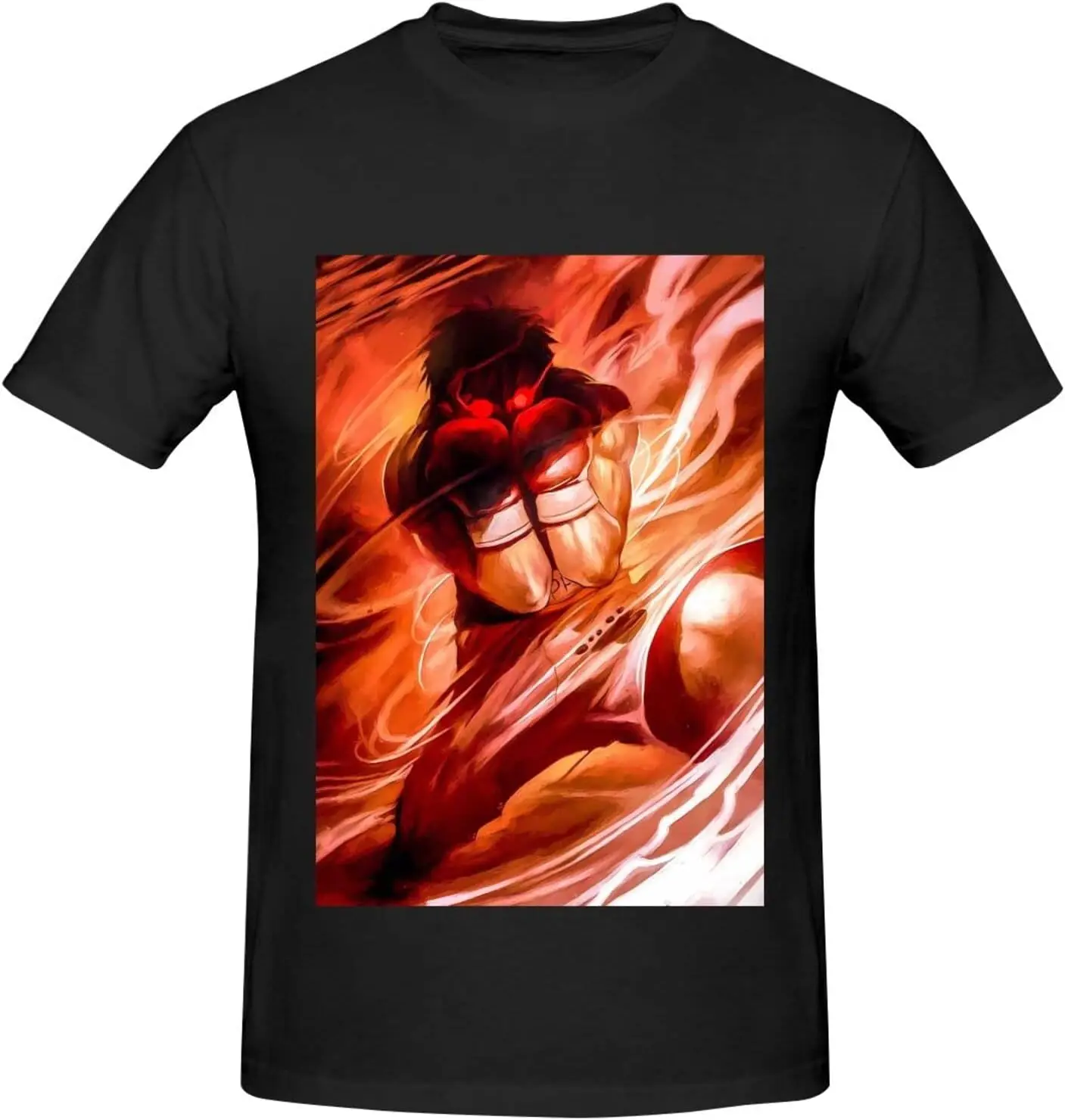 

Anime Hajime No Ippo Shirt for Men Fashion Casual Cotton Custom Short Sleeve Tshirt Cool Tees Top Black