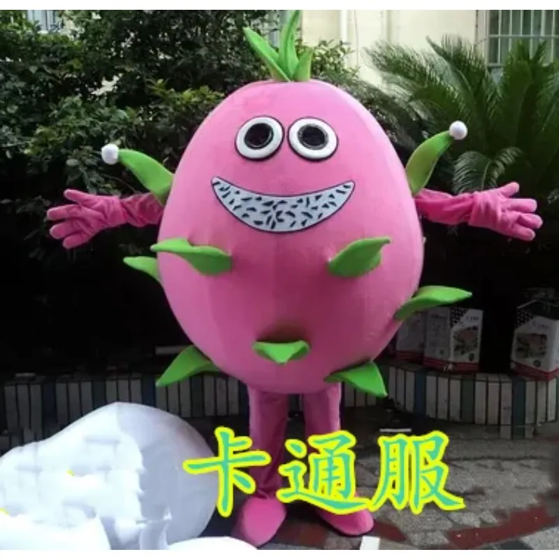 Brandneues Drachenfrucht-Maskottchen-Kostüm für Erwachsene, Pitaya-Maskottchen-Kostüm, Faschingskostüm, Cartoon-Charakter-Party-Outfit