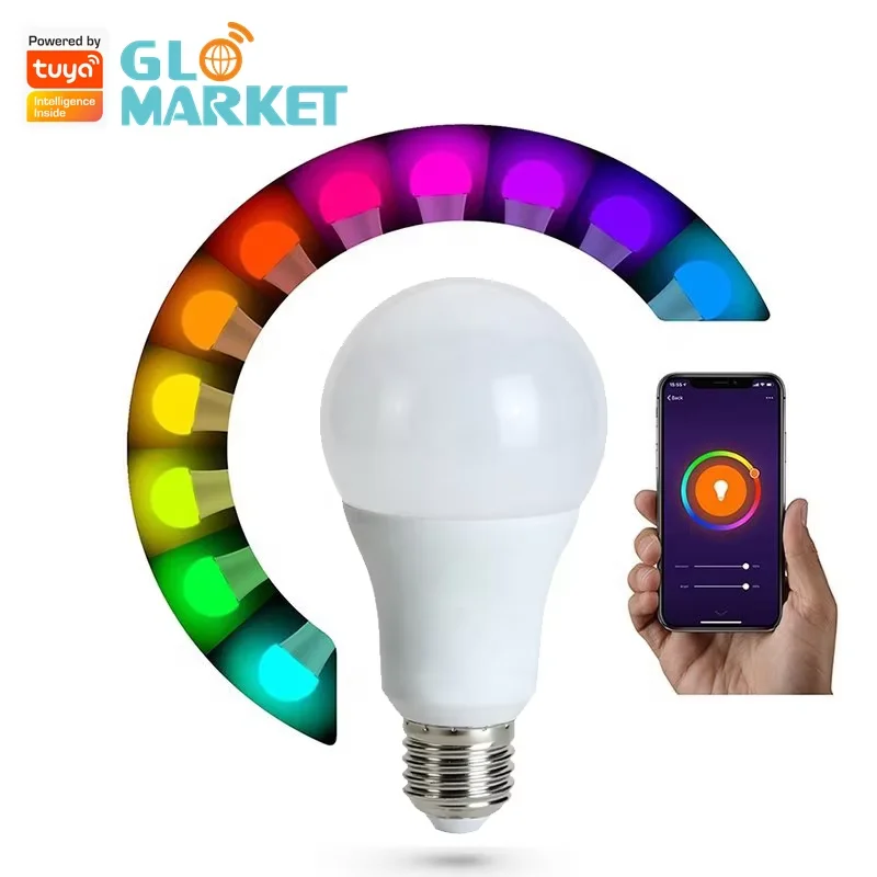 

Glomarket бытовое украшение Rgb E27 светодиодная умная лампа приложение Tuya Alexa и Google удаленное голосовое управление умная лампа
