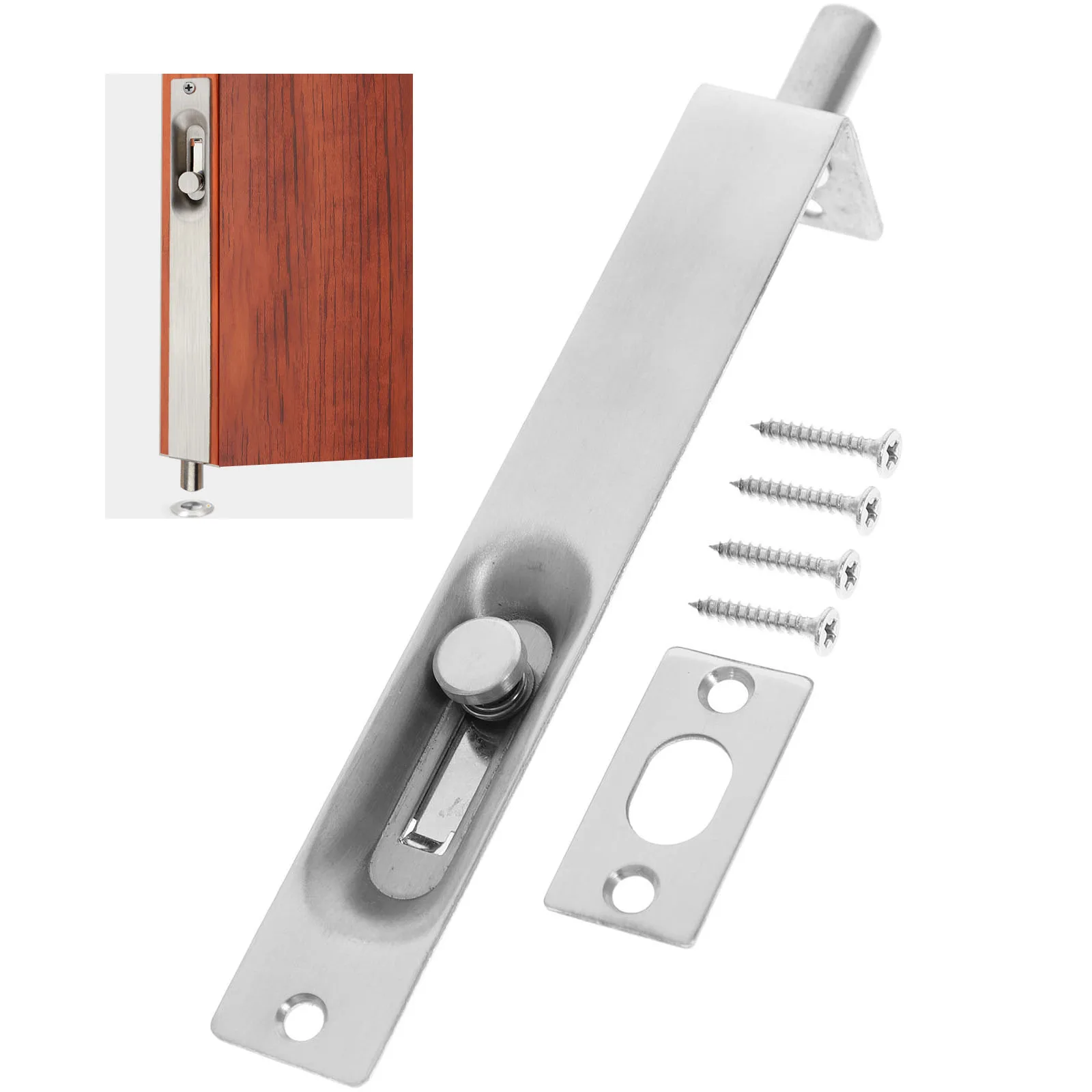 

Fire Door Latch 6 Inch Stainless Steel Concealed Flush Bolt Double Door Locks Sliding Clasp Gate Latches Hardware