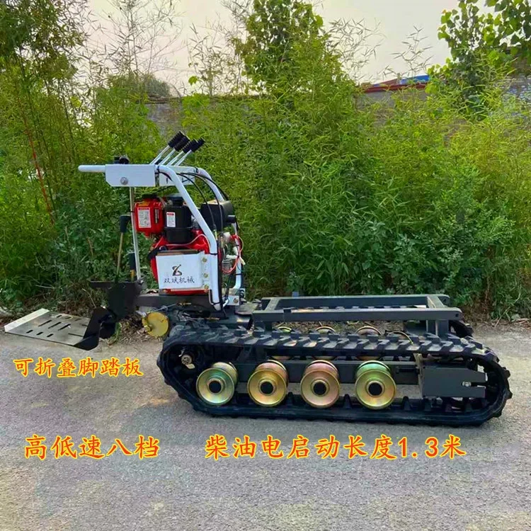 

Crawler transport vehicle, all terrain climbing tiger, hydraulic tipping bucket, agricultural four different types, mountain cli