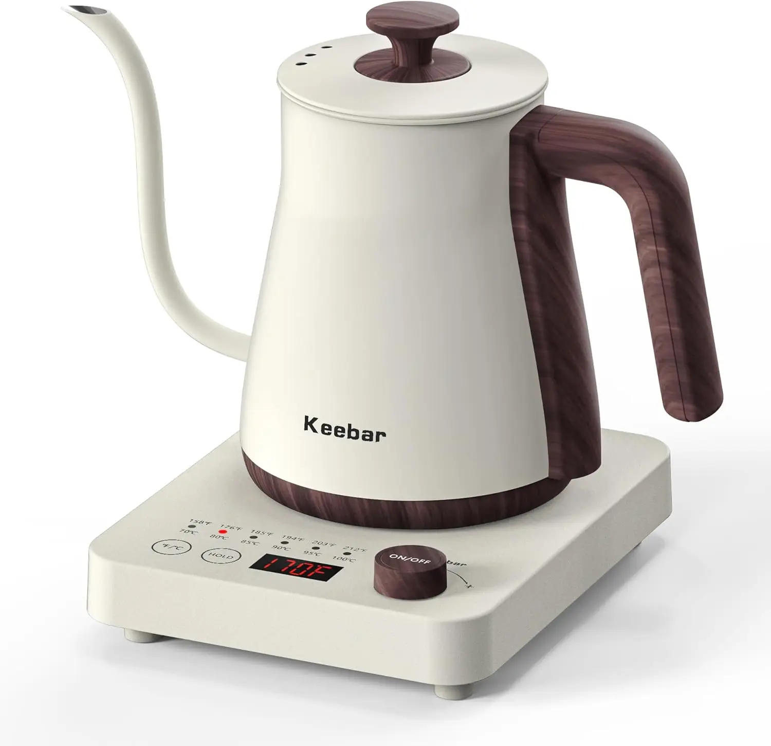 

Electric Kettles, 1000W Gooseneck Electric Kettle with 6 Temperature Control Presets, 0.8L/27.05oz, 0.8mm Ultra-Fine Spout