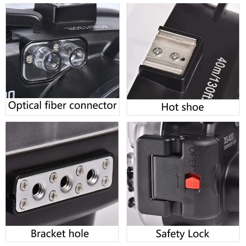 Imagem -04 - Mcoplus Waterproof Underwater Diving Case Sony A6400 Câmera Housing Lente 1650 mm 40m 130ft Wp-a6400