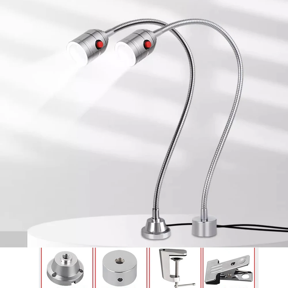 5W LED Machine Tool Work Light 24V 220V Jade Carving Lamp Small Industrial Punch Table Lamp CNC Lathe Lighting Magnetic Base