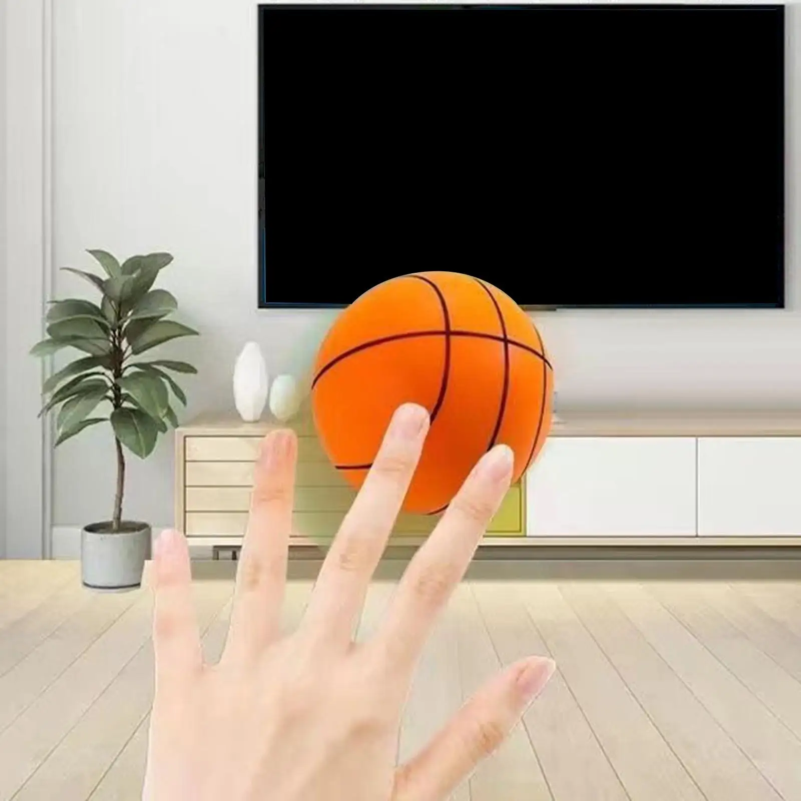 Silent Basketball Set Indoor Soft Sponge Ball Low Sound Dribble Hoop Family Quiet Practice Accessories for Home Fitness