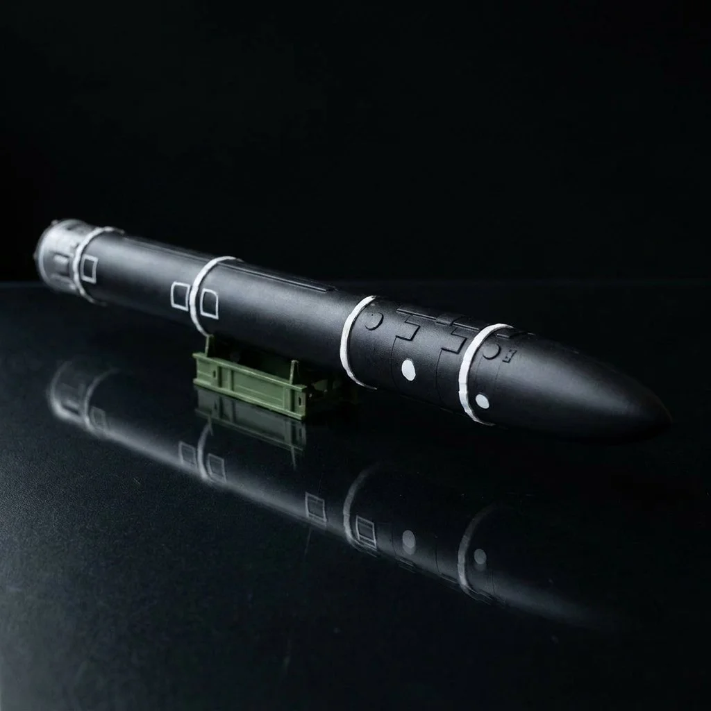 Heavy Intercontinental Ballistic Missile Model Satin 1100 Educational Military Collectible Toy Gift 3D Plastic Tank War Model