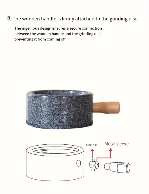 Traditional Small Stone Mill with Black Grinding Disc, Household Machine for Soy Milk, Rice Flour and Tofu Making