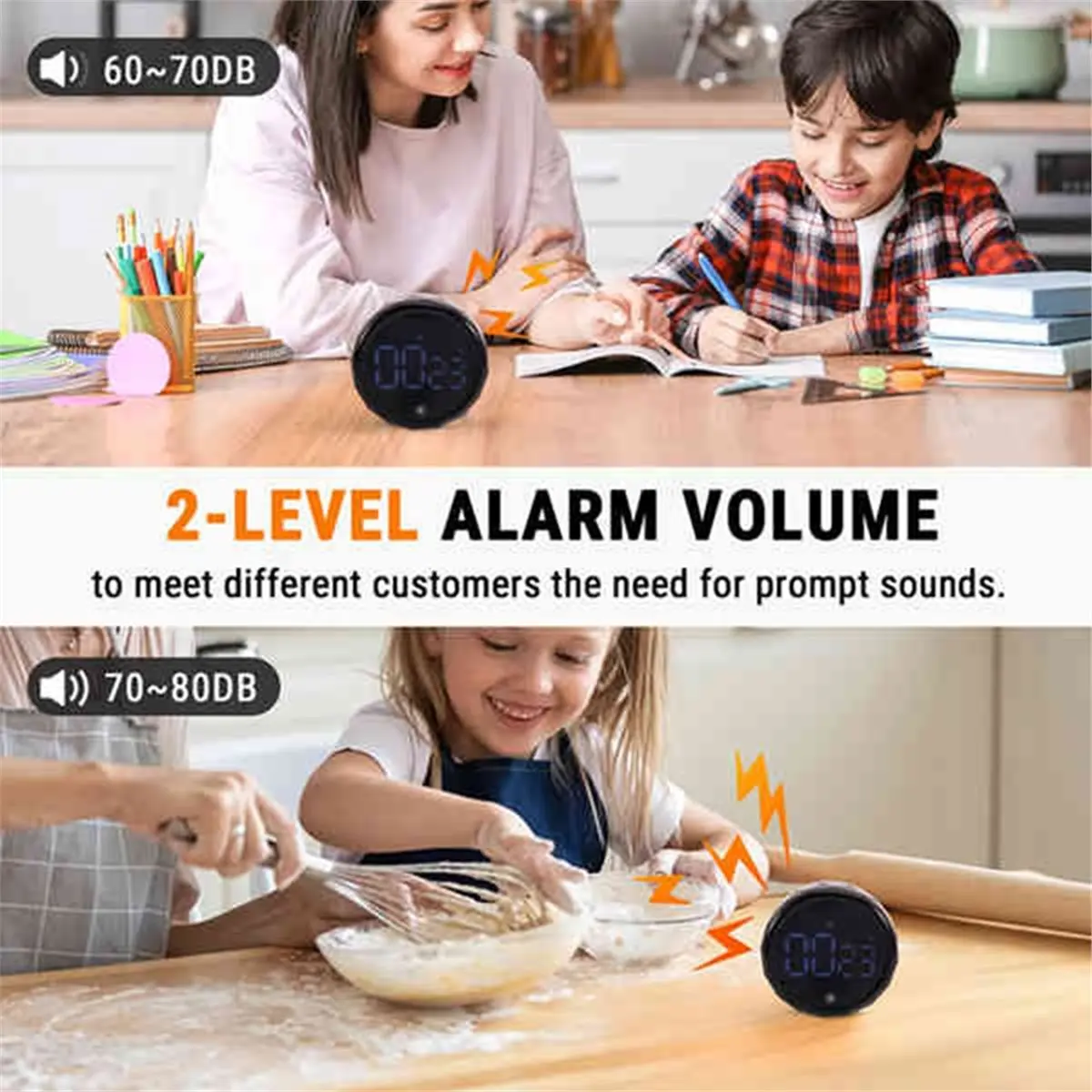 Digital Kitchen Timer, Stopwatch Chronometer, Multi-Function Countdown Timer for Cooking, Baking, Sports, and Office Use