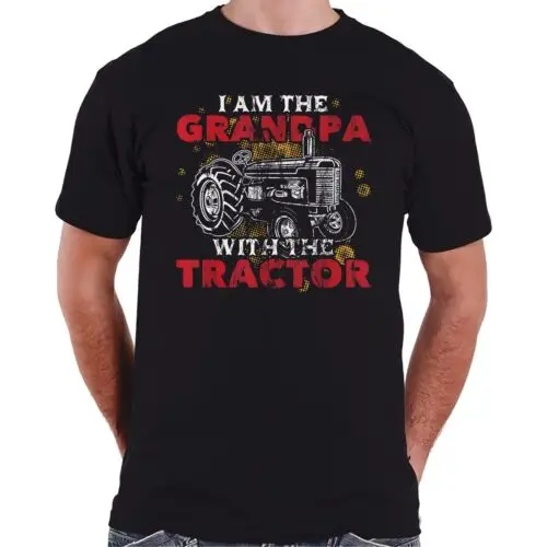  Grandpa with Tracttor Grandfather Funny Best Gift T-Shirt S-3XL