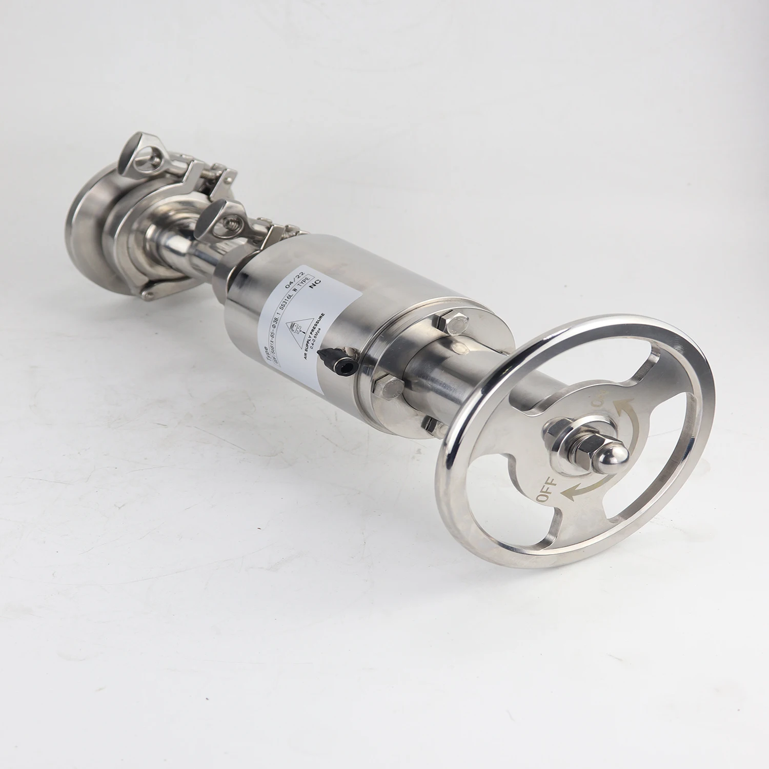 High Quality 2Inch 50.8MM Sanitary Stainless Steel SS304 SMS Normally Closed Pneumatic and Manual Clamp Flush Tank Bottom Valves