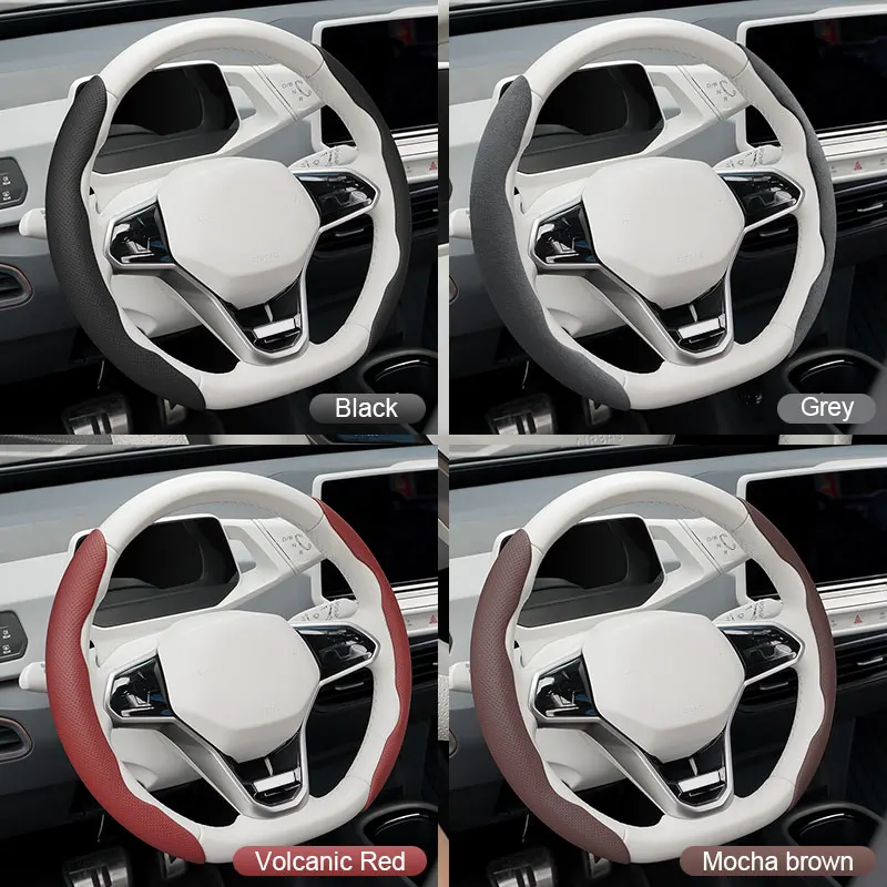 

For Fiat 500 Ducato Panda 500L Punto Lancia Musa Croma 595 15Inch Leather Car Steering Wheel Booster Cover Anti-skid Accessories