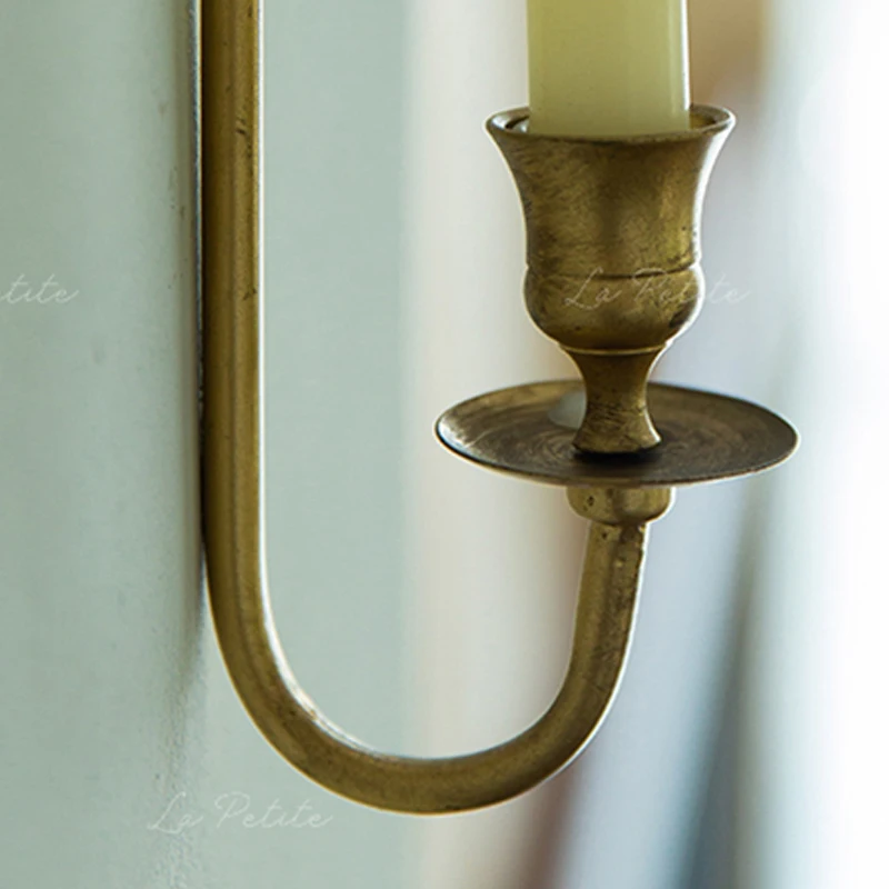 Golden Metal Candlestick Retro Bowknot Wall Decorative Candle Holder Super High Living Room Bedroom Hallway Home Iron Wall Decor