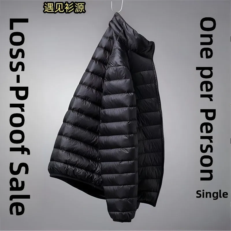 

Lightweight ort down Jaet for Men Autumn Winter Nylon Fabric Hooded Break Code Coat Thin Model No Brand Registered Trademark