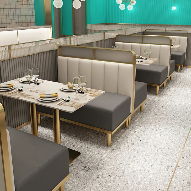 Luxury Modern Stainless Steel Outdoor Restaurant Table and Chair Combination