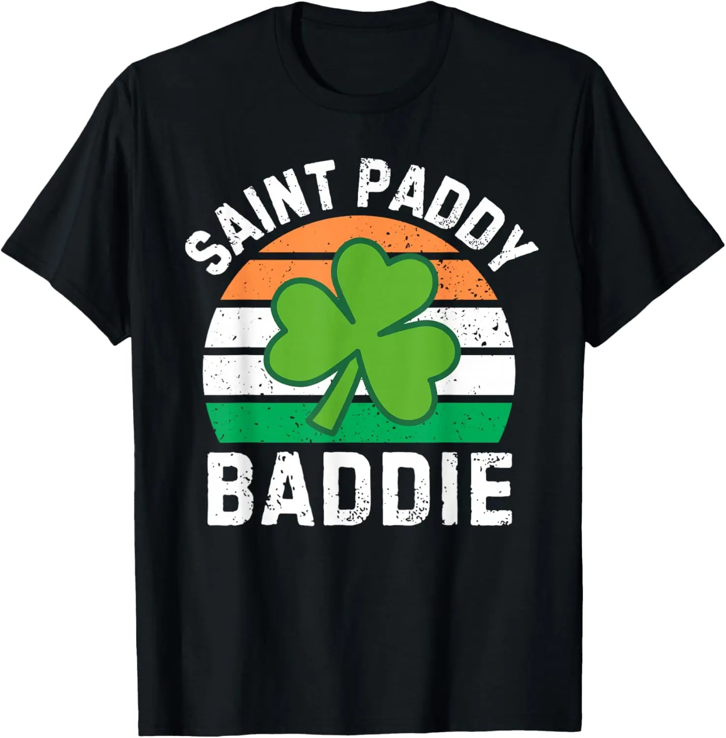 Saint Paddy Baddie Shamrock Irish Flag T-Shirt Funny Graphic Tee Daily Wear
