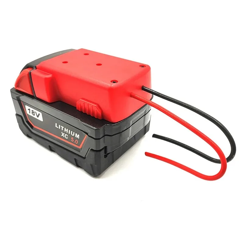 Newest Suitable for External Discharge Cable Adapter Connector for Milwaukee 14.4V 18V 20V Li-Ion Battery DIY Pack