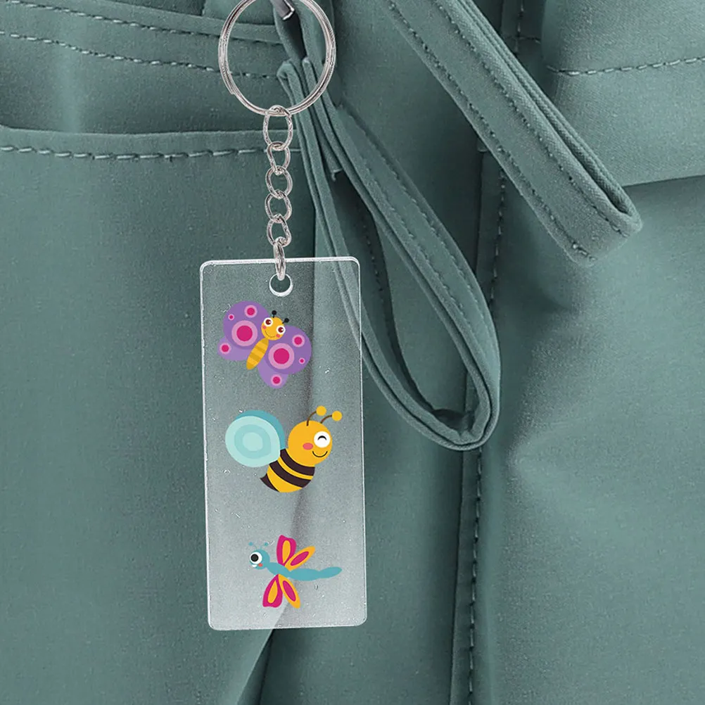 1Set Rectangular Blank Acrylic Keychains DIY Sublimation Blanks for Keychain Crafting Decoration Portable Lightweight Fashion