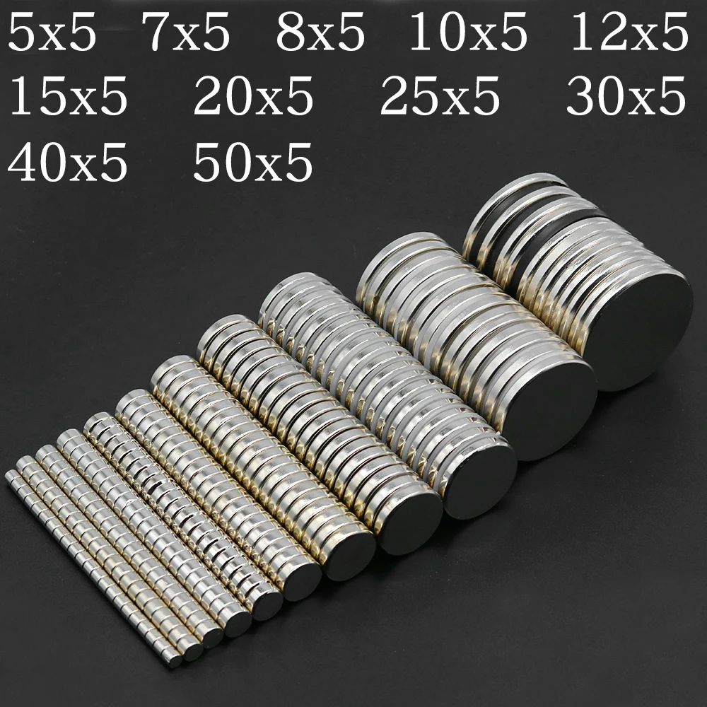 5x5 10x5 20x5 30x5 Super Powerful Round Neodymium Magnets NdFeB Permanent Strong Magnetic imanes Multi‑Use Refrigerator Magnets