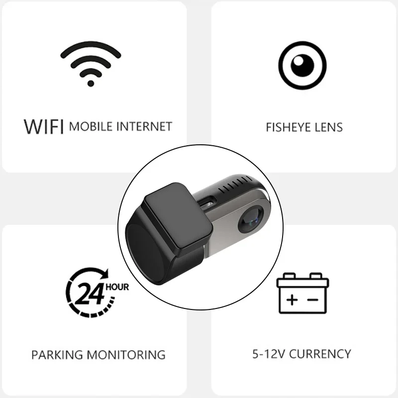 WiFi 1080P HD Car Dash Cam Recorder Android Dashcam Blackbox ADAS Night Vision Loop Recording Driver Video Recorder APP Control