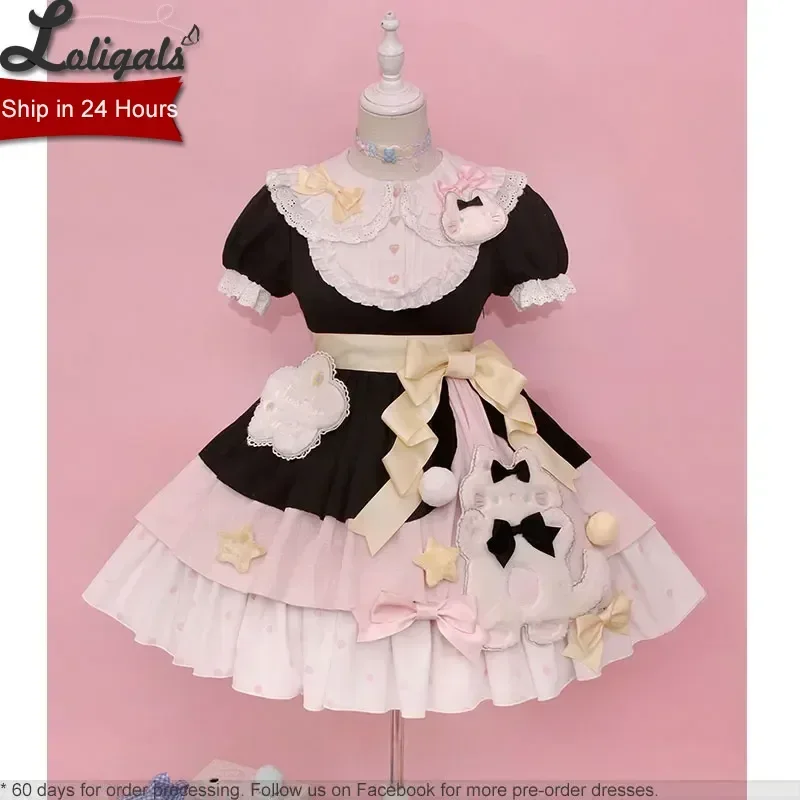 Candy Cat ~ Słodka sukienka Lolita z krótkim rękawem marki Alice Girl ~ Instock