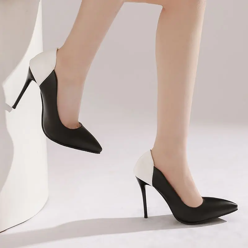 REAVE CAT Brown Female Pumps Pointed Toe 10.5cm Stiletto Heel Mixed Color Slip On Large Size 47 48 49 50 Sexy Dating Party Shoes view 3