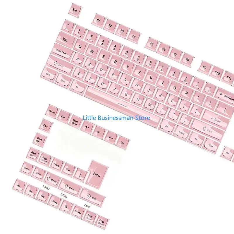 Mechanisches Tastatur-Tastenkappen-Set, 132 Tasten, MDA-Profil, Kristall-Jellys-Kappen mit aufgedruckten Legenden für MX-Stil – Detail 7