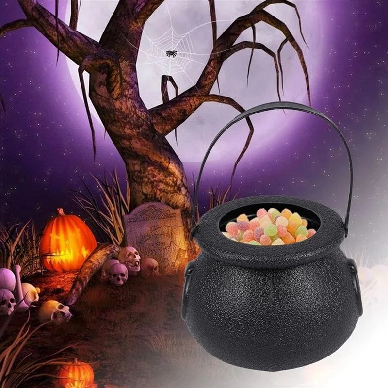 

12Pcs Mini Candy Kettles Mini Halloween Candy Holder With Handle For Halloween Easter St Patrick's Day Party-ABVP