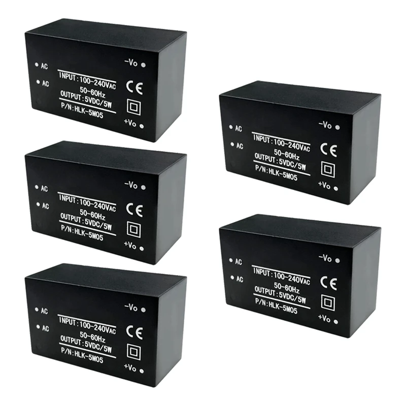 5PCS AC-DC Isolated Power Module AC DC Converter 220V To 5V Intelligent Switching Module HLK-5M05