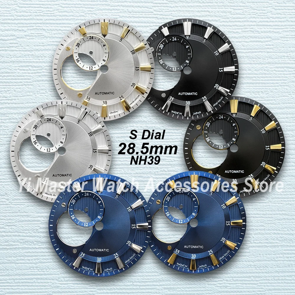 

28.5mm S Logo High-Quality Hollow Out Sunray Dial Fit NH39 Movement Watch Modification Accessories