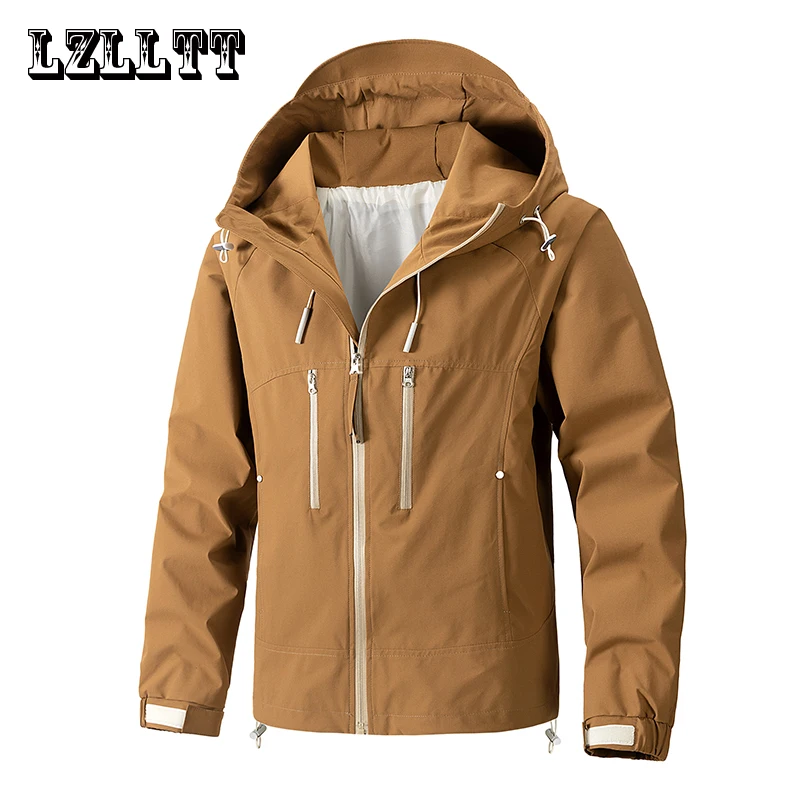 New Spring Men Outdoor Jackets Men Casual Waterproof Hooded Jacket Coats Mens Autumn Fashion Brand Windbreaker Jackets Male