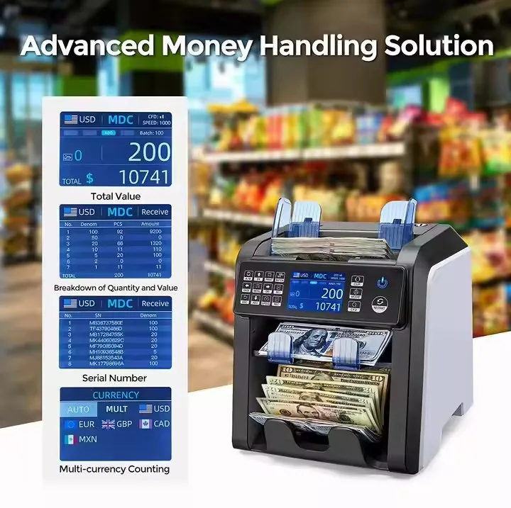 Geld Multi-valuta met de beste prijs AL-950 Top Loading ed Euro Coin Portable Cash Counting Machine Bankbiljet