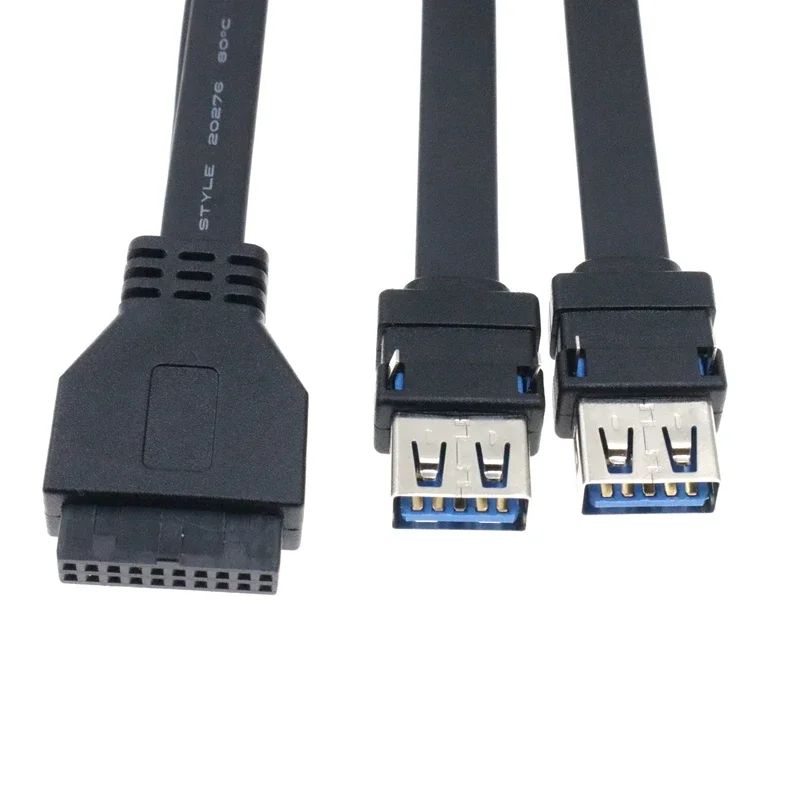 60 سنتيمتر عالية السرعة اللوحة الأمامية مهائي كابلات 20Pin إلى 2 منفذ USB 3.0 مع القدم الثابتة للكمبيوتر المكتبي حالة الكمبيوتر Chassi