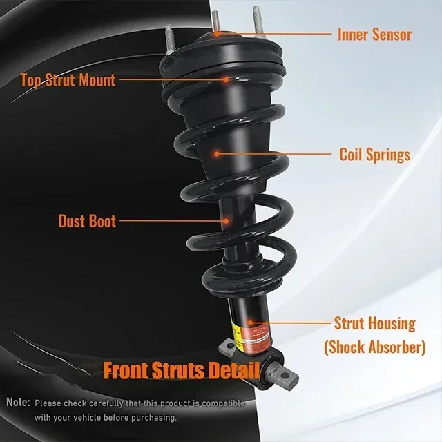 2007-2014 A Pair Front Shock Absorber Struts Assembly W/Sensor for GMC Sierra Chevy 2012 Cadillac Escalade Shock Absorber