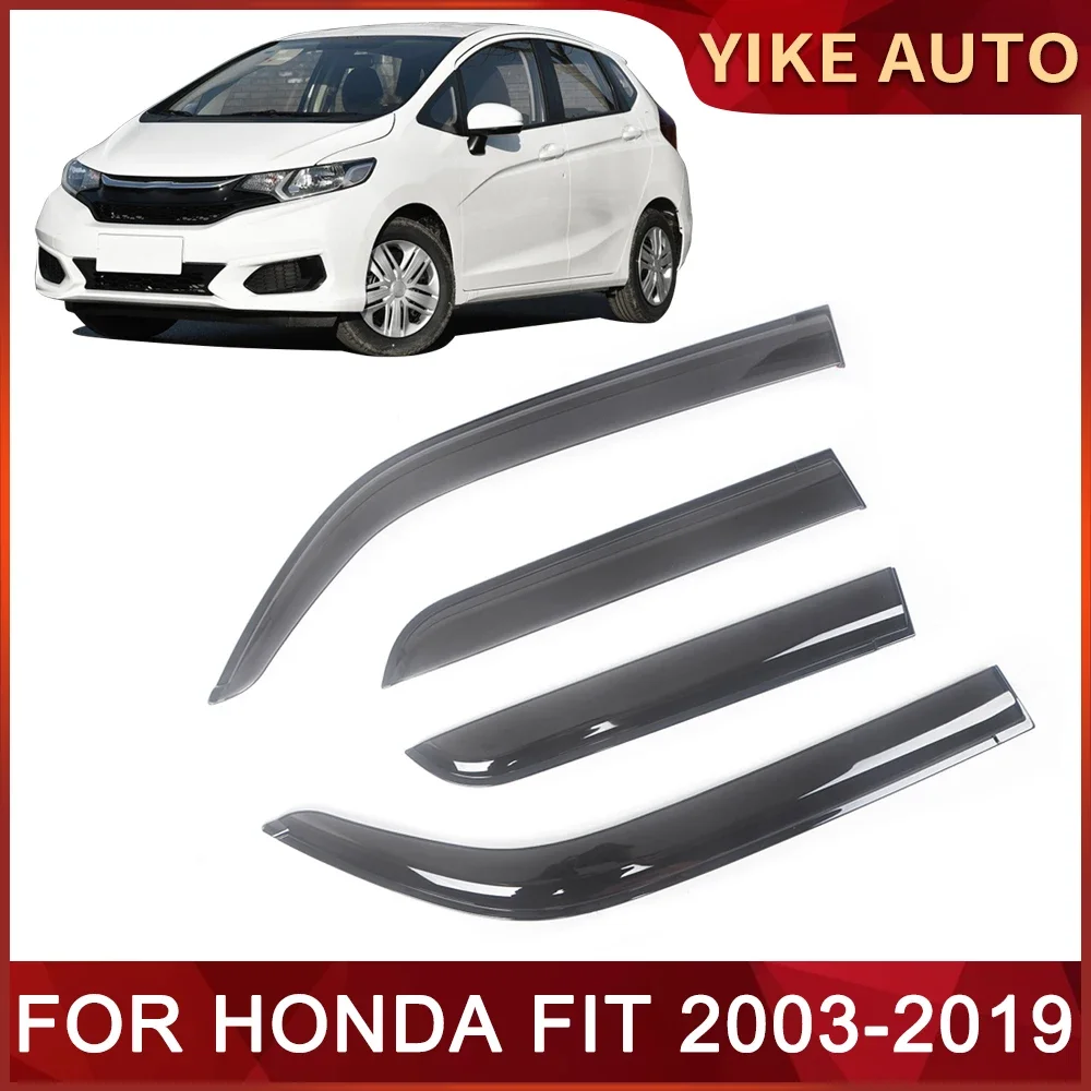 

Оконный козырек для HONDA FIT JAZZ 2003-2019, дверной козырек с защитой от ветра, солнца, дождя, боковые окна, ветровые дефлекторы, автозапчасти