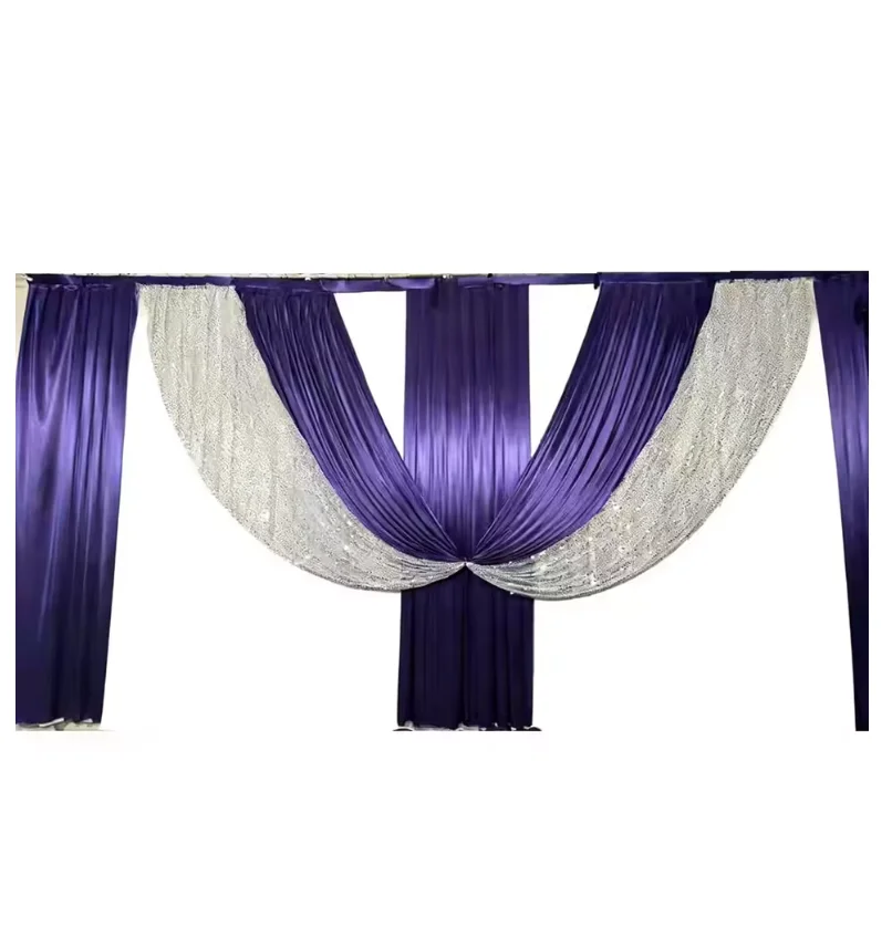 

Серебряные пайеточные драпировки для свадебного фона, декораций для сцены, праздничных занавесей и оформления мероприятий