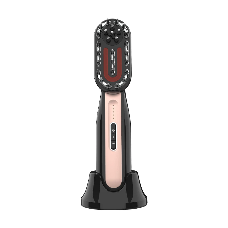 FY-105 Plastic New EMS Micro Current Meridian Electric Massage Comb with Red and Blue Light Therapy fast shipping