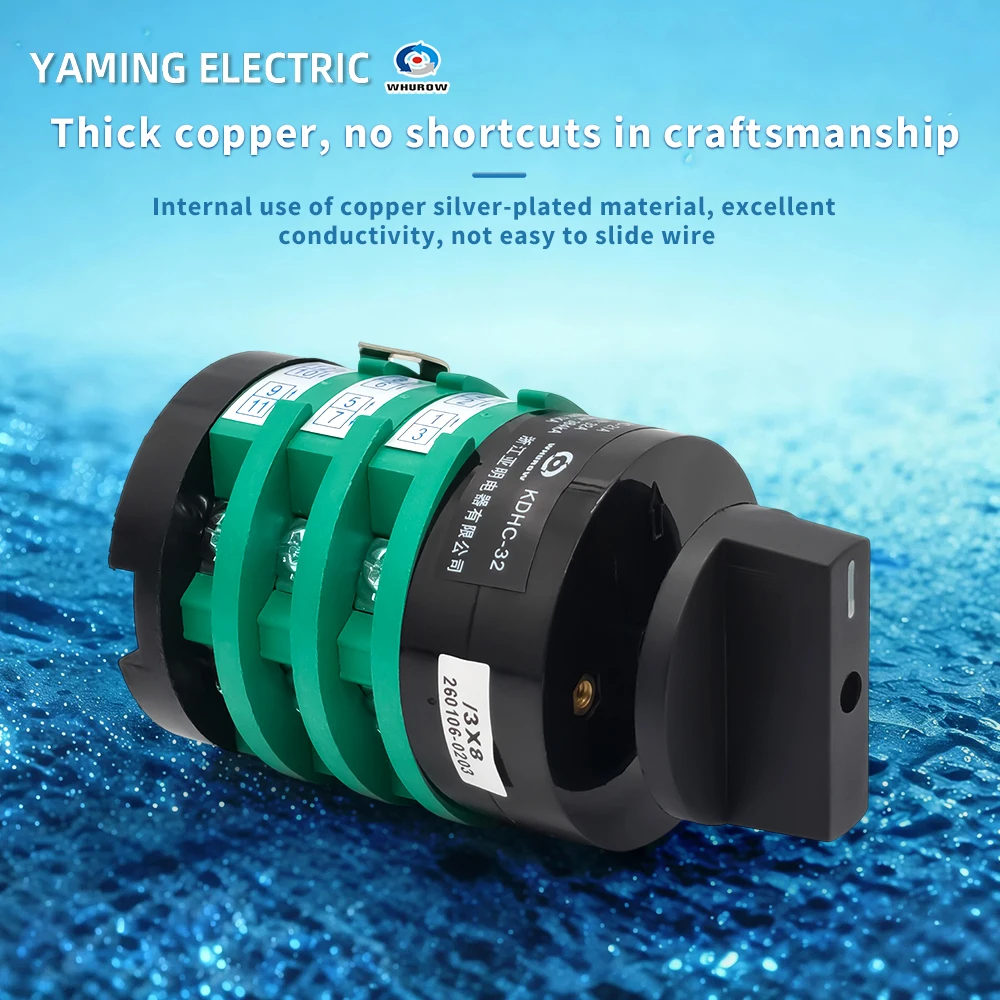 KDHC-32/3x8 Electrical Welding Machine Changeover Rotary Cam Switch 32A 3 Poles 8 Position Silver Contact