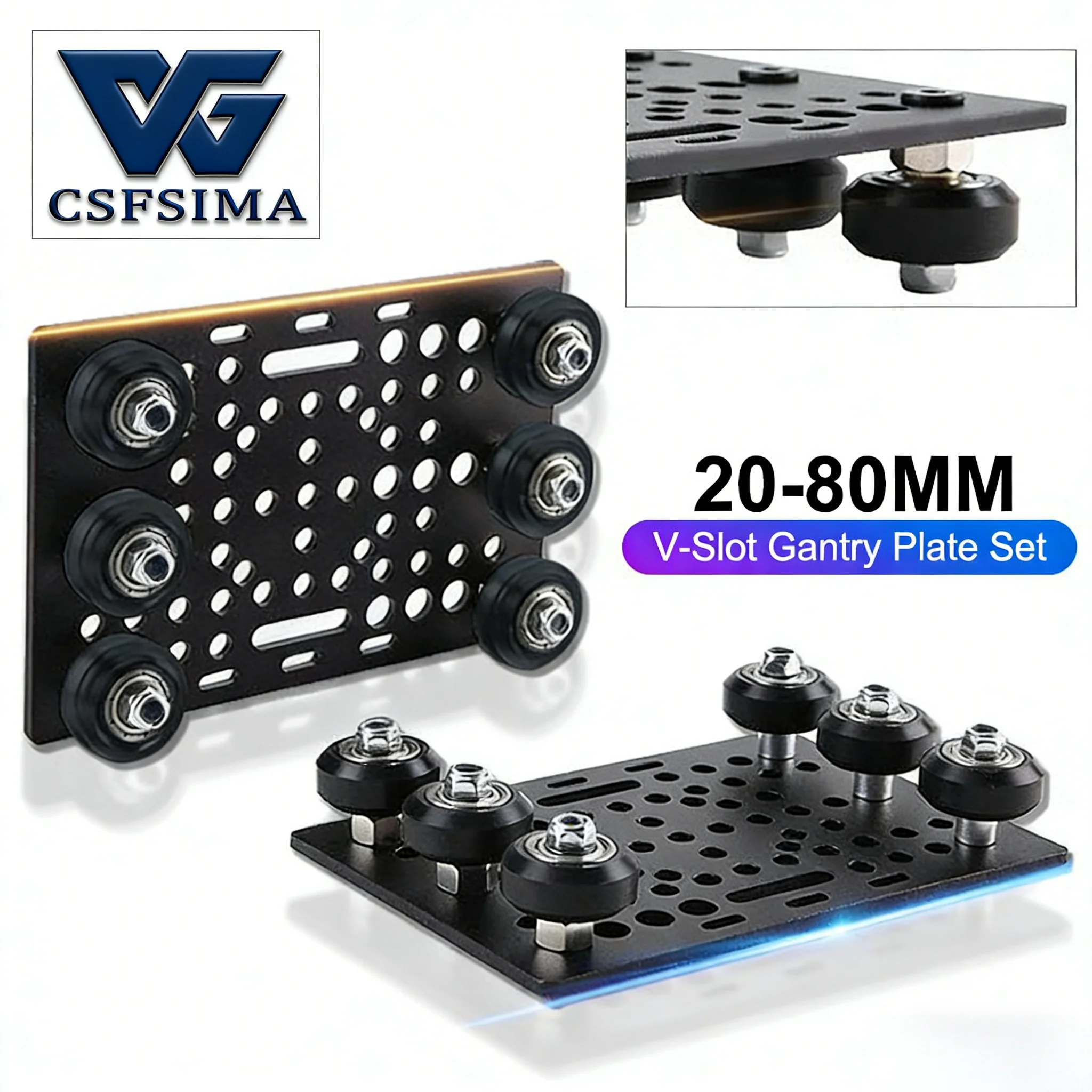 

3D Printer Accessories CNC Engraving Machine V-Slot Construction Board Pulley Kit 20-80mm for Stable And Precision Printing